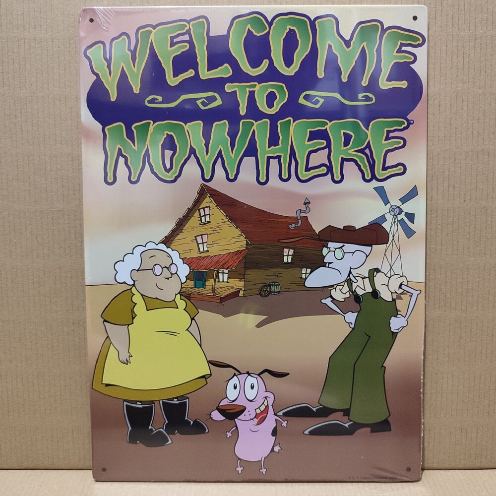 Courage The Cowardly Dog Metal Tin Sign Wall Hanging Official Collectible